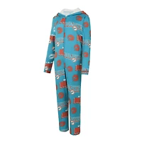 Combinaison en micropolaire à imprimé intégral et fermeture éclair intégrale Concepts Sport Aqua Miami Dolphins Roadway pour femme