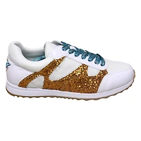 Women's Cuce  Orange Miami Dolphins Glitter Sneakers