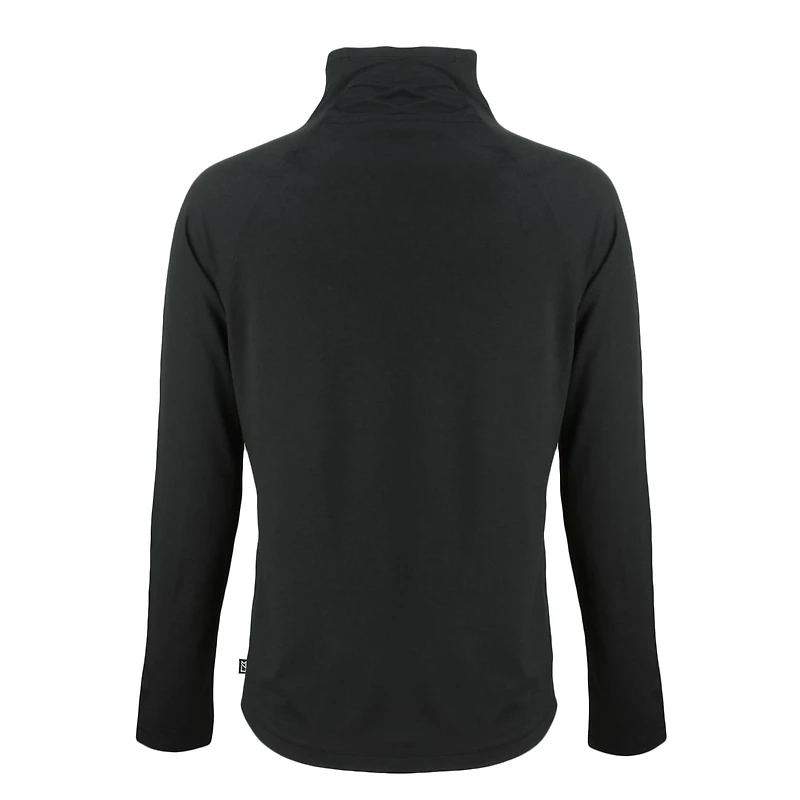 Women's Cutter & Buck Black Miami Dolphins Coastline Epic Comfort Eco Recycled Funnel Neck Pullover Sweatshirt