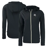 Sweat à capuche zippé Daybreak Eco recyclé pour femme, noir, motif casque des Dolphins de Miami, Cutter & Buck
