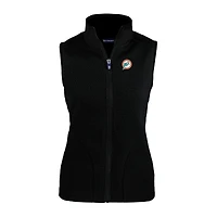 Gilet polaire Sherpa écologique noir pour femme Cutter & Buck des Dolphins de Miami