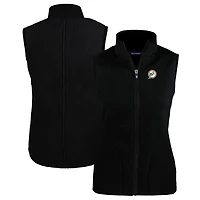 Gilet polaire Sherpa écologique noir pour femme Cutter & Buck des Dolphins de Miami