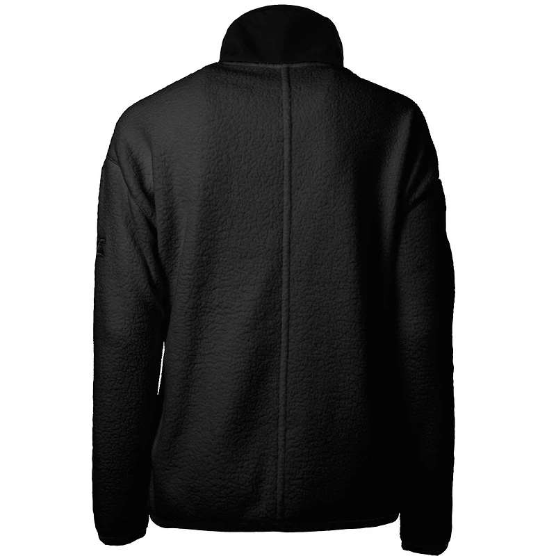 Veste polaire entièrement zippée en sherpa écologique Cascade noire avec logo rétro des Dolphins de Miami pour femme Cutter & Buck