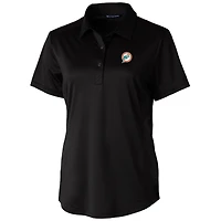 Polo texturé stretch noir à logo rétro Miami Dolphins de Cutter & Buck pour femme