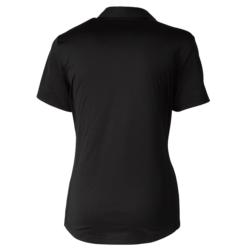 Women's Cutter & Buck Black Miami Dolphins Throwback Logo Prospect Textured Stretch Polo