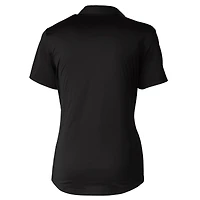 Women's Cutter & Buck Black Miami Dolphins Throwback Logo Prospect Textured Stretch Polo
