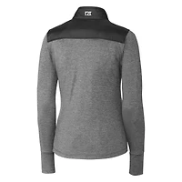 Coupe-vent matelassé entièrement zippé pour femme, noir, avec logo rétro des Dolphins de Miami, Cutter & Buck