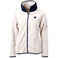 Veste polaire entièrement zippée en sherpa écologique Cascade pour femme Cutter & Buck Cream Miami Dolphins