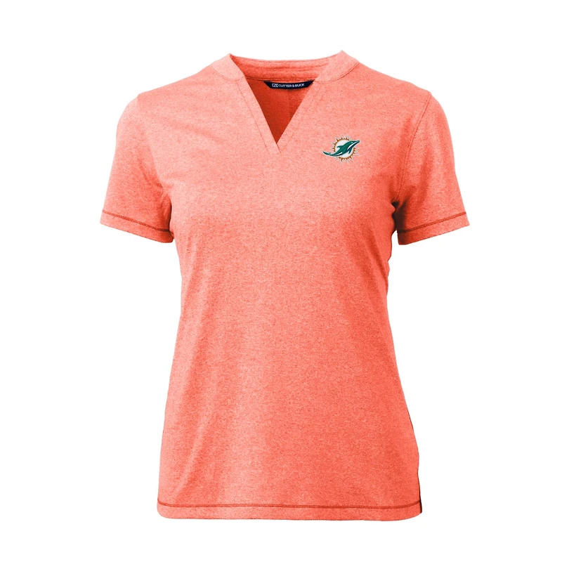 Polo extensible Forge Blade pour femme Cutter & Buck, orange chiné, des Dolphins de Miami
