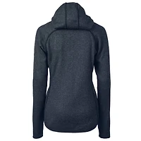 Women's Cutter & Buck Heathered Navy Miami Dolphins Mainsail Full-Zip Jacket