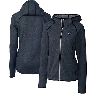 Women's Cutter & Buck Heathered Navy Miami Dolphins Mainsail Full-Zip Jacket