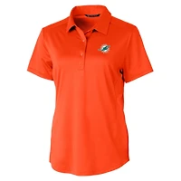 Polo extensible texturé Prospect orange Cutter & Buck pour femme des Dolphins de Miami