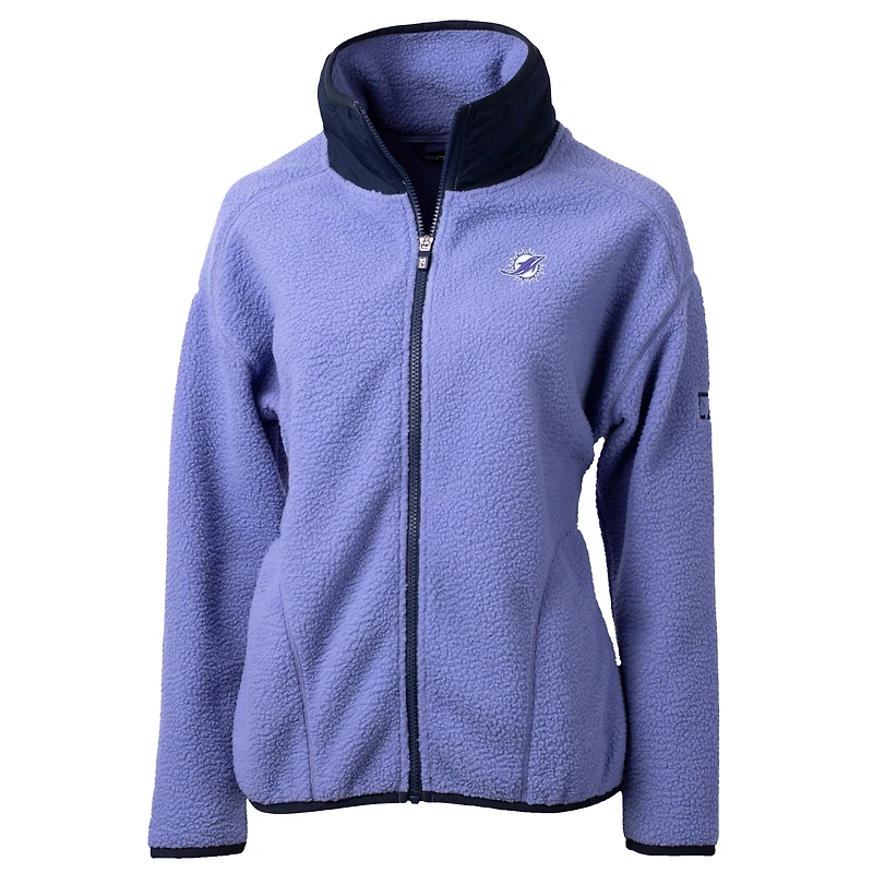 Veste polaire écologique Cascade violette Miami Dolphins pour femme de Cutter & Buck