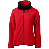 Veste polaire entièrement zippée en sherpa écologique Cascade des Dolphins de Miami pour femme Cutter & Buck Red
