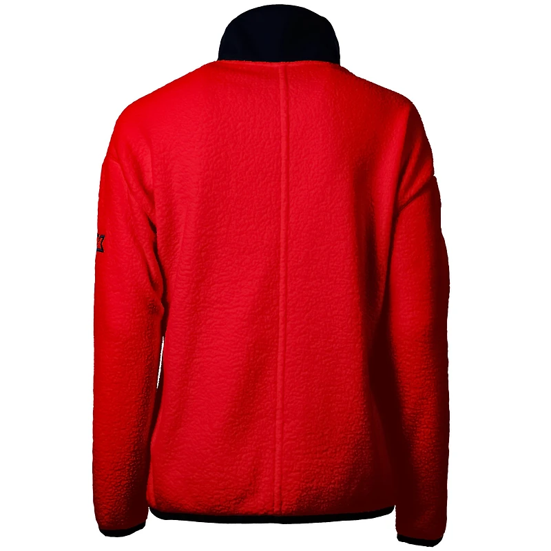 Veste polaire entièrement zippée en sherpa écologique Cascade des Dolphins de Miami pour femme Cutter & Buck Red