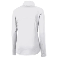 Pull-over demi-zippé en tricot extensible recyclé avec logo casque des Dolphins de Miami, blanc, Cutter & Buck, pour femme
