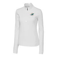 Veste demi-zipée blanche pour femme Cutter & Buck des Miami Dolphins Traverse