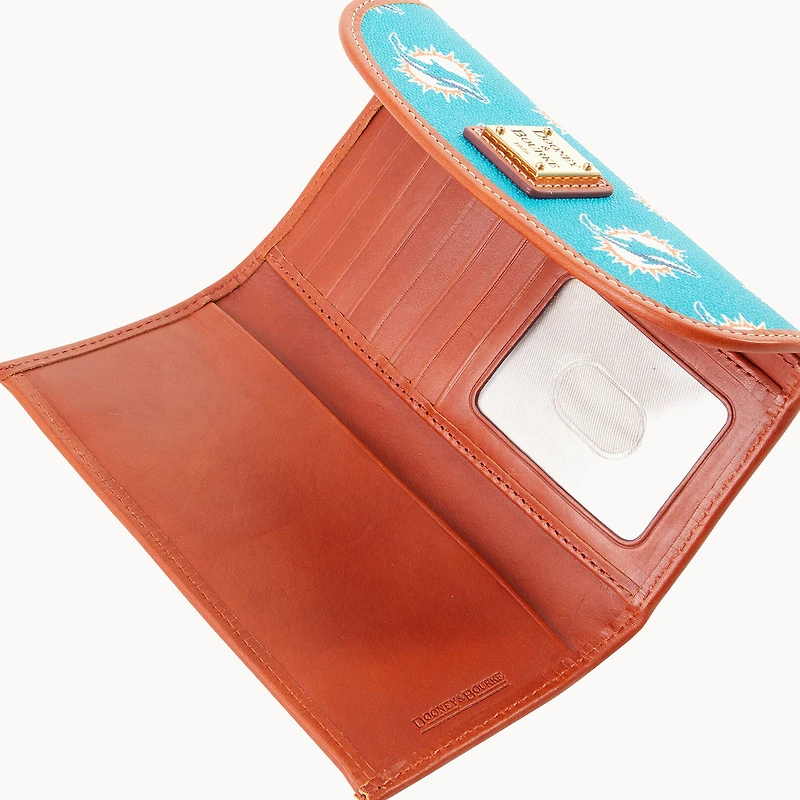 Women's Dooney & Bourke Miami Dolphins Team Color Continental Clutch