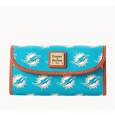 Pochette continentale couleur équipe Dooney & Bourke Miami Dolphins pour femmes