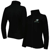 Veste en polaire entièrement zippée Dunbrooke noire Miami Dolphins Hayden pour femme