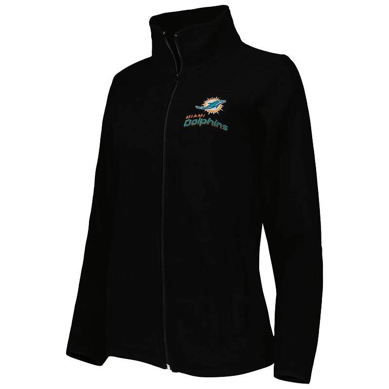 Veste en polaire entièrement zippée Dunbrooke noire Miami Dolphins Hayden pour femme