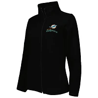 Veste en polaire entièrement zippée Dunbrooke noire Miami Dolphins Hayden pour femme