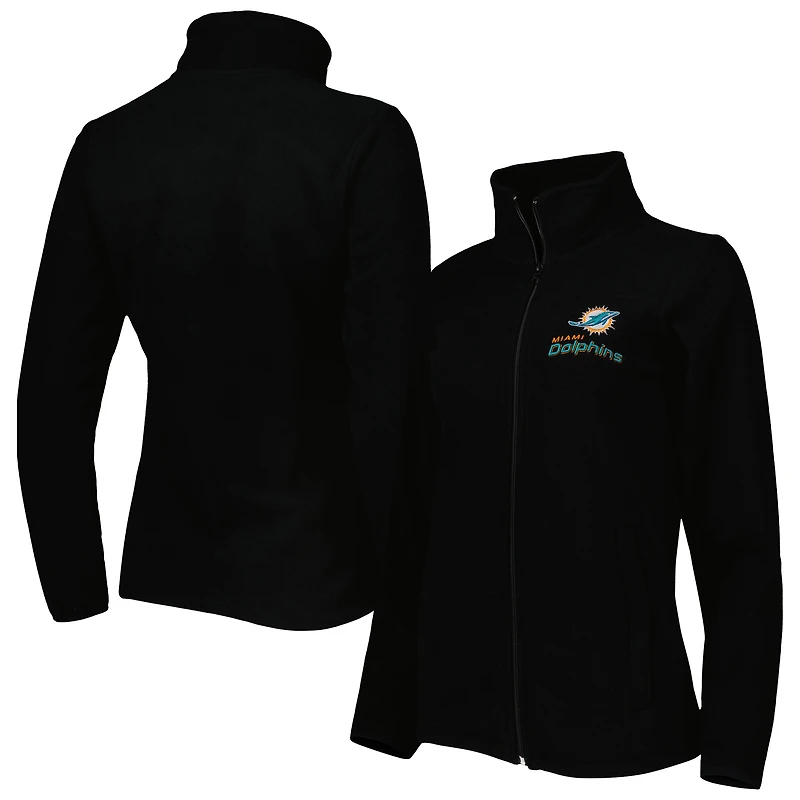 Veste en polaire entièrement zippée Dunbrooke noire Miami Dolphins Hayden pour femme