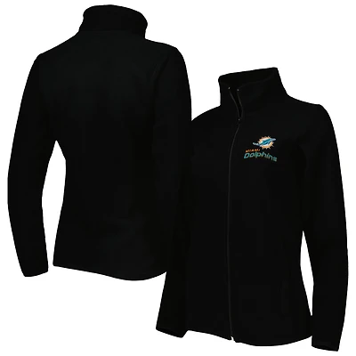 Veste en polaire entièrement zippée Dunbrooke noire Miami Dolphins Hayden pour femme
