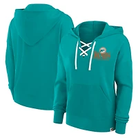 Sweat à capuche lacets Fanatics Aqua Miami Dolphins Blitz pour femme