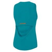 Débardeur de performance Fanatics Aqua Miami Dolphins pour femme, dos en maille drapée