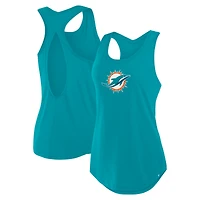 Women's Fanatics Aqua Miami Dolphins Iron Fan Tank Top