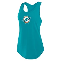 Débardeur Iron Fan pour femme Fanatics Aqua Miami Dolphins