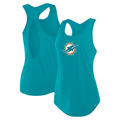 Débardeur Iron Fan pour femme Fanatics Aqua Miami Dolphins