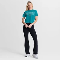 Haut court raglan tri-blend pour femme Fanatics Aqua Miami Dolphins Offensive Scheme