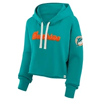 Sweat à capuche court surdimensionné Fanatics Aqua Miami Dolphins pour femme