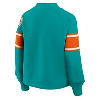 Pull surdimensionné à col montant Fanatics Aqua Miami Dolphins pour femme