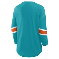 Women's Fanatics  Aqua Miami Dolphins Redzone 3/4-Sleeve T-Shirt