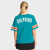 Women's Fanatics Aqua Miami Dolphins Redzone Curl Route T-Shirt