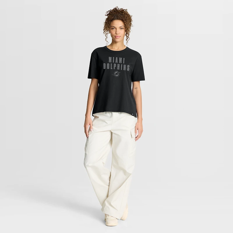 Women's Fanatics Black Miami Dolphins Blackout Kneel Down Legacy T-Shirt