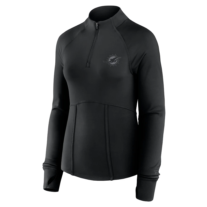 Veste zippée quart de tour Fanatics noire pour femme Miami Dolphins Elements