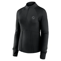 Veste zippée quart de tour Fanatics noire pour femme Miami Dolphins Elements