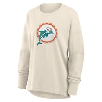 Women's Fanatics Cream Miami Dolphins Dove Legacy Long Sleeve T-Shirt