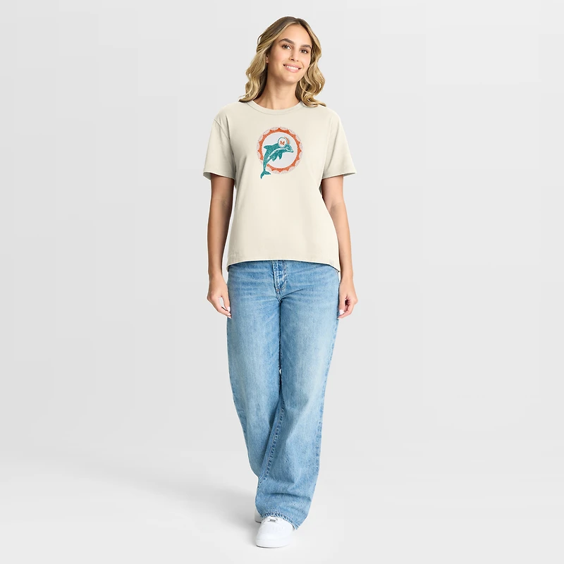 T-shirt Fanatics Cream Miami Dolphins Dove Legacy pour femmes