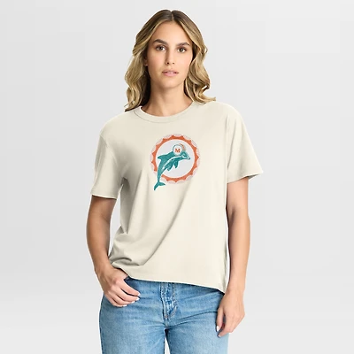 Women's Fanatics Cream Miami Dolphins Dove Legacy T-Shirt