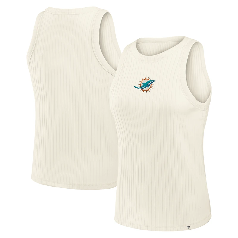 Débardeur côtelé Fanatics crème Miami Dolphins Star Play pour femme