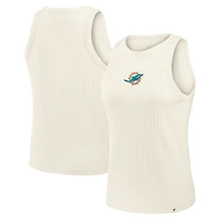 Débardeur côtelé Fanatics crème Miami Dolphins Star Play pour femme