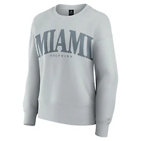 Women's Fanatics  Gray Miami Dolphins Elements Pullover Sweatshirt