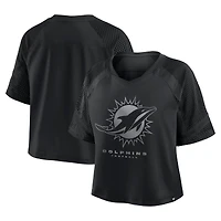 Maillot surdimensionné à col en V et raglan Fanatics pour femme des Dolphins de Miami
