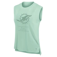 Women's Fanatics Mint Miami Dolphins Studio Embrace Tank Top