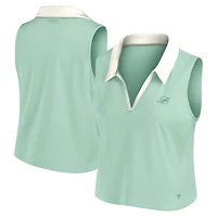 Débardeur à col en V Fanatics Mint Miami Dolphins Studio Wellness pour femme